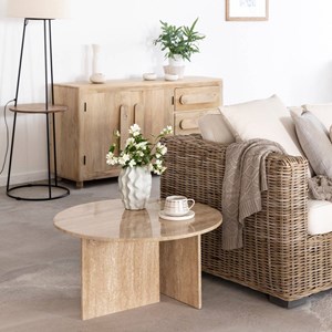 Table basse ronde en marbre grâce