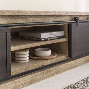 Meuble tv industriel en manguier brossé