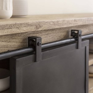 Meuble tv industriel en manguier brossé