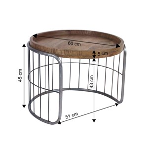 Table basse gigogne en métal gris