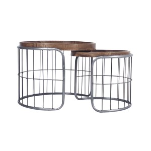 Table basse gigogne en métal gris