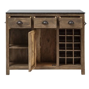 Ilot central en bois et marbre