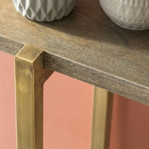 Console en manguier et métal