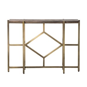 Console en manguier et métal