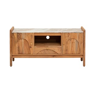 Meuble tv en marbre et bois d'acacia