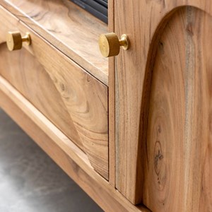 Meuble tv en marbre et bois d'acacia