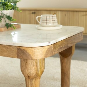 Table basse en marbre et en bois