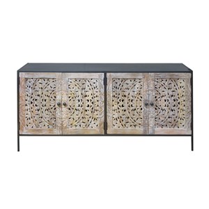 Buffet enfilade en manguier blanchi