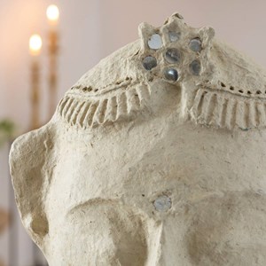 Sculpture buste femme en papier mâché