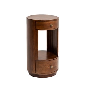 Table de chevet ronde en bois de manguier oana