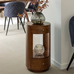 Table de chevet ronde en bois de manguier oana