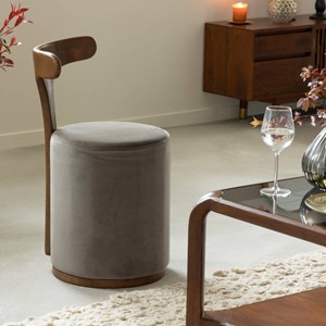 Petit fauteuil gris en manguier adonis