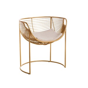 Fauteuil métal doré