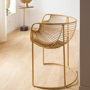 Fauteuil métal doré