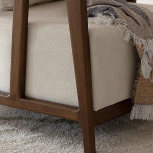 Fauteuil en manguier et en velours