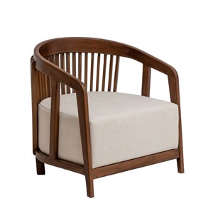 Fauteuil en manguier et en velours