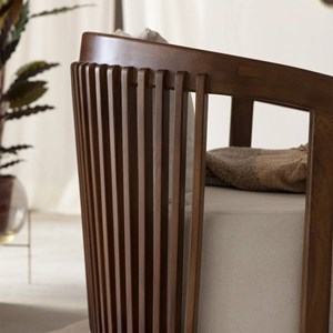 Fauteuil en manguier et en velours