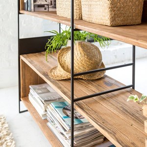 Bibliothèque en bois recyclé 180 cm