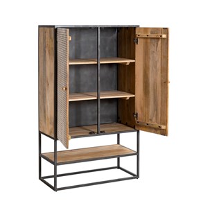 Armoire sculpté en bois et métal