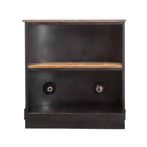 Meuble bar combi bleu avec plateau bois