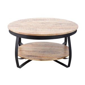 Table basse en métal et bois de manguier