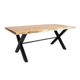 Table à manger en bois et métal