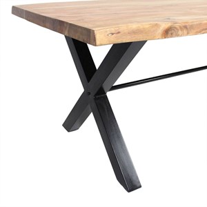 Table à manger en bois et métal