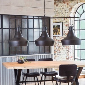 Table à manger en bois et métal