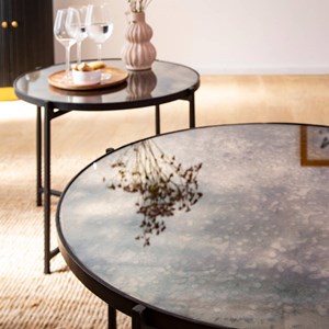 Table basse gigogne miroir