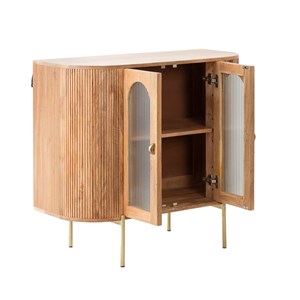 Vitrine arrondie vitrée en bois massif