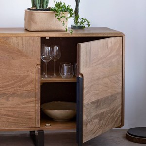 Buffet en bois de manguier et métal