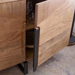 Buffet en bois de manguier et métal