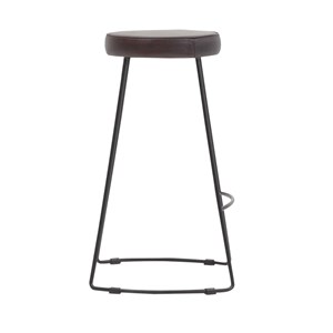 Tabouret de bar en cuir brun bérénice