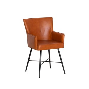 Fauteuil en cuir marron hipolyte