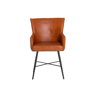 Fauteuil en cuir marron hipolyte