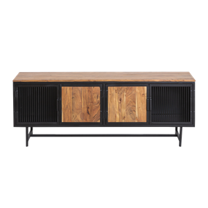 Meuble tv en bois d'acacia et métal