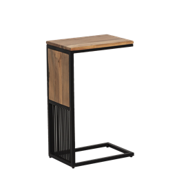 Bout de canape en bois d'acacia et métal