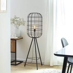 Bout de canape en bois d'acacia et métal