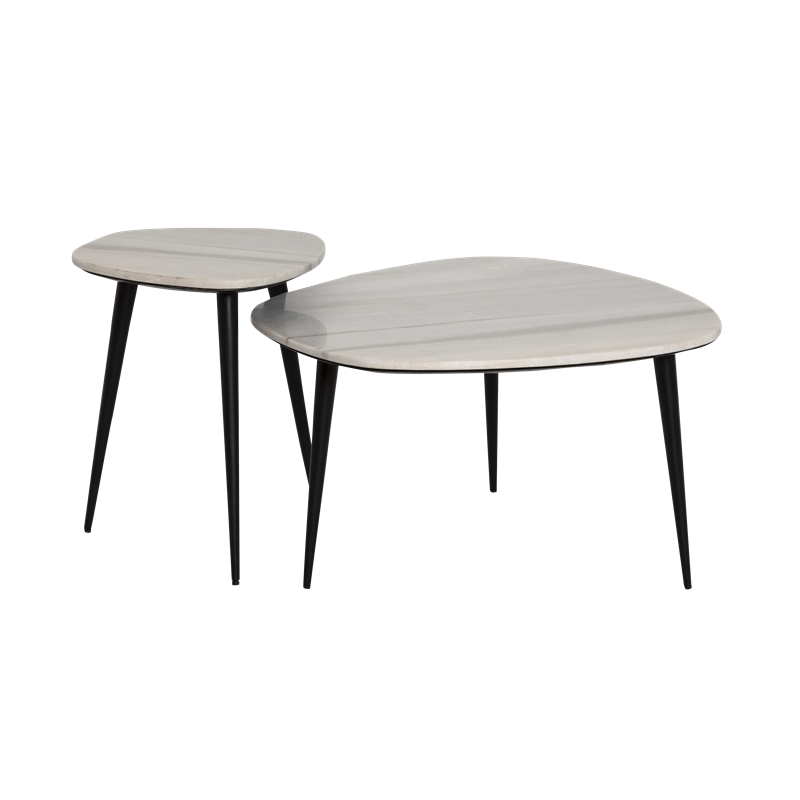 Tables basses gigognes en marbre blanc