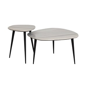 Tables basses gigognes en marbre blanc