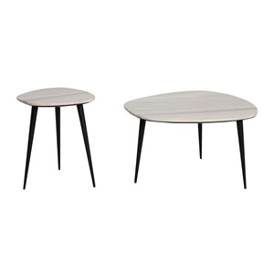 Tables basses gigognes en marbre blanc