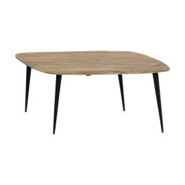Table basse losange en bois et métal