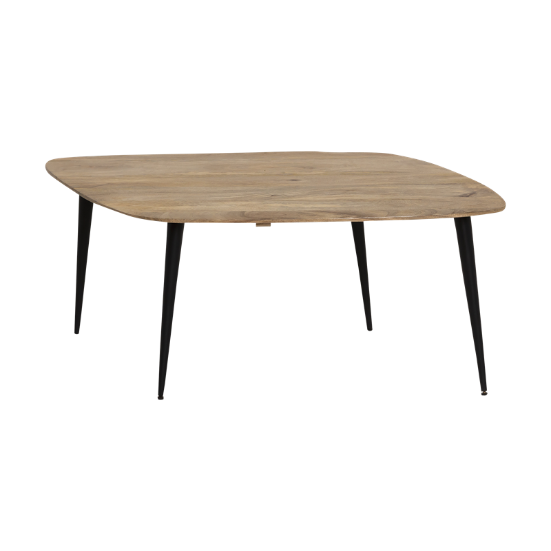 Table basse losange en bois et métal