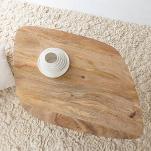 Table basse losange en bois et métal