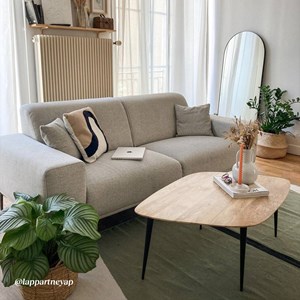 Table basse losange en bois et métal