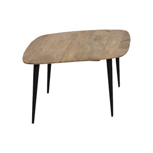 Table basse losange en bois et métal