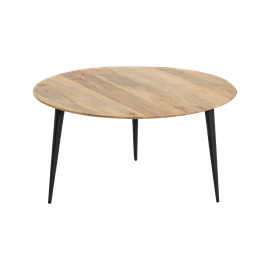 Table basse ronde en bois et métal