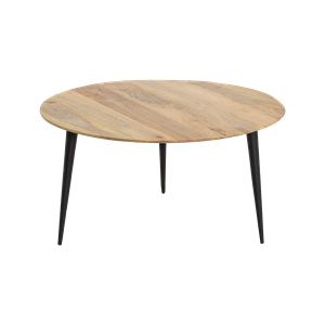Table basse ronde en bois et métal