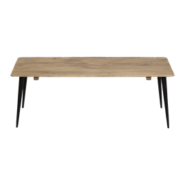 Table basse rectangle en bois et métal
