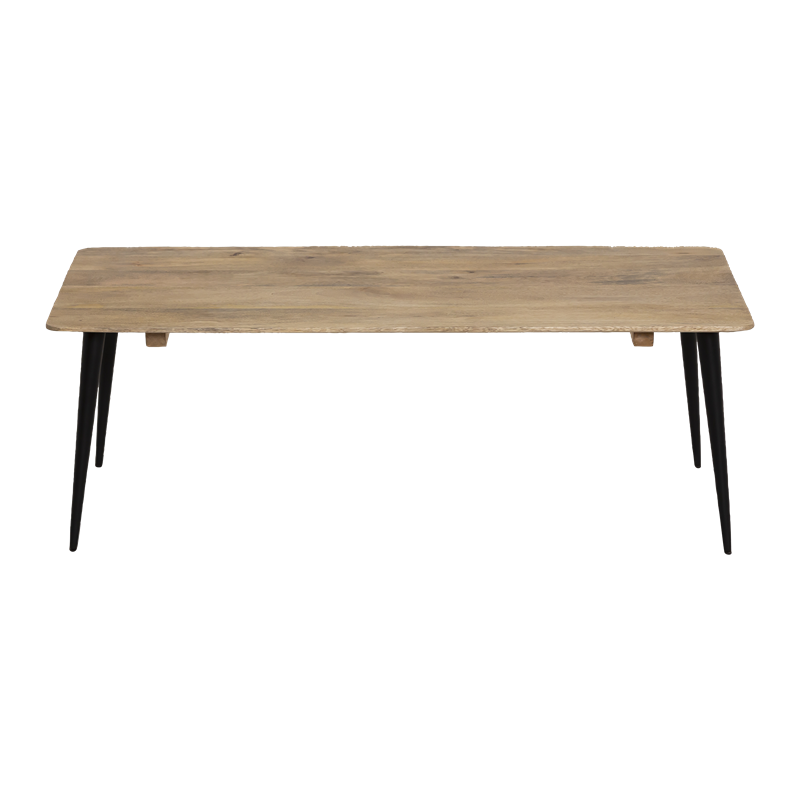 Table basse rectangle en bois et métal